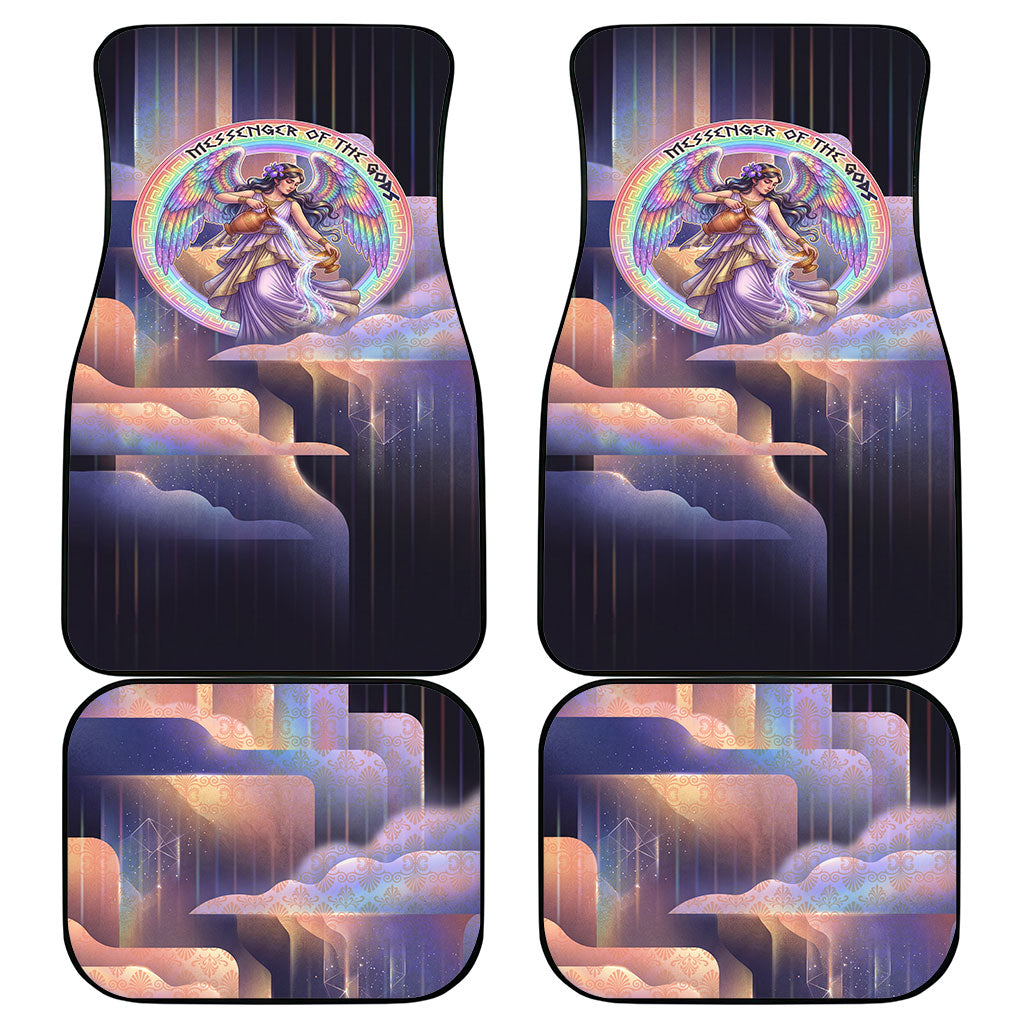 Iris Goddess Car Mats Rainbow Winged Iris - Pitcher Lyre And Greek Key