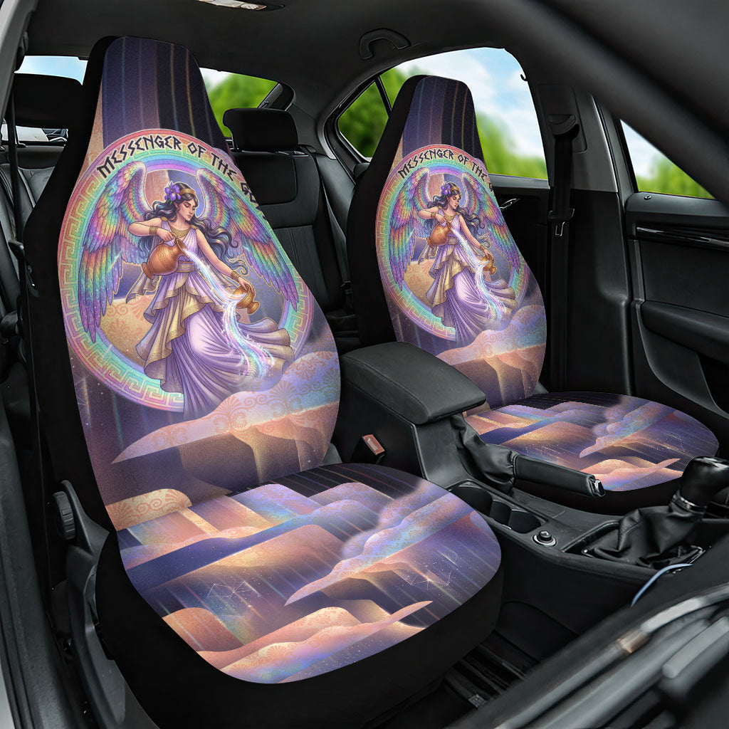 Iris Goddess Car Seat Cover Rainbow Winged Iris - Pitcher Lyre And Greek Key