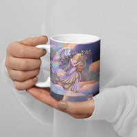 Iris Goddess Ceramic Mug Rainbow Winged Iris - Pitcher Lyre And Greek Key