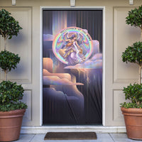 Iris Goddess Door Cover Rainbow Winged Iris - Pitcher Lyre And Greek Key