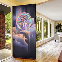 Iris Goddess Door Cover Rainbow Winged Iris - Pitcher Lyre And Greek Key