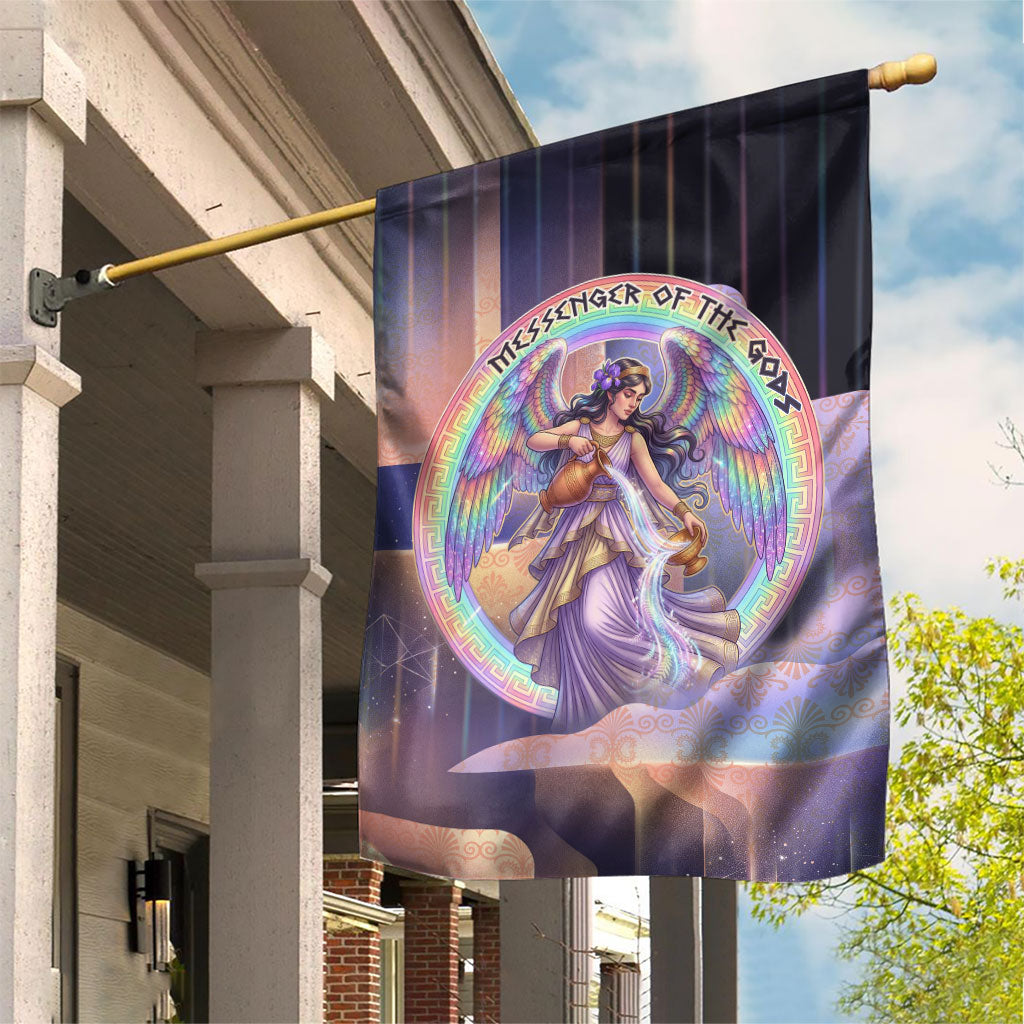 Iris Goddess Garden Flag Rainbow Winged Iris - Pitcher Lyre And Greek Key