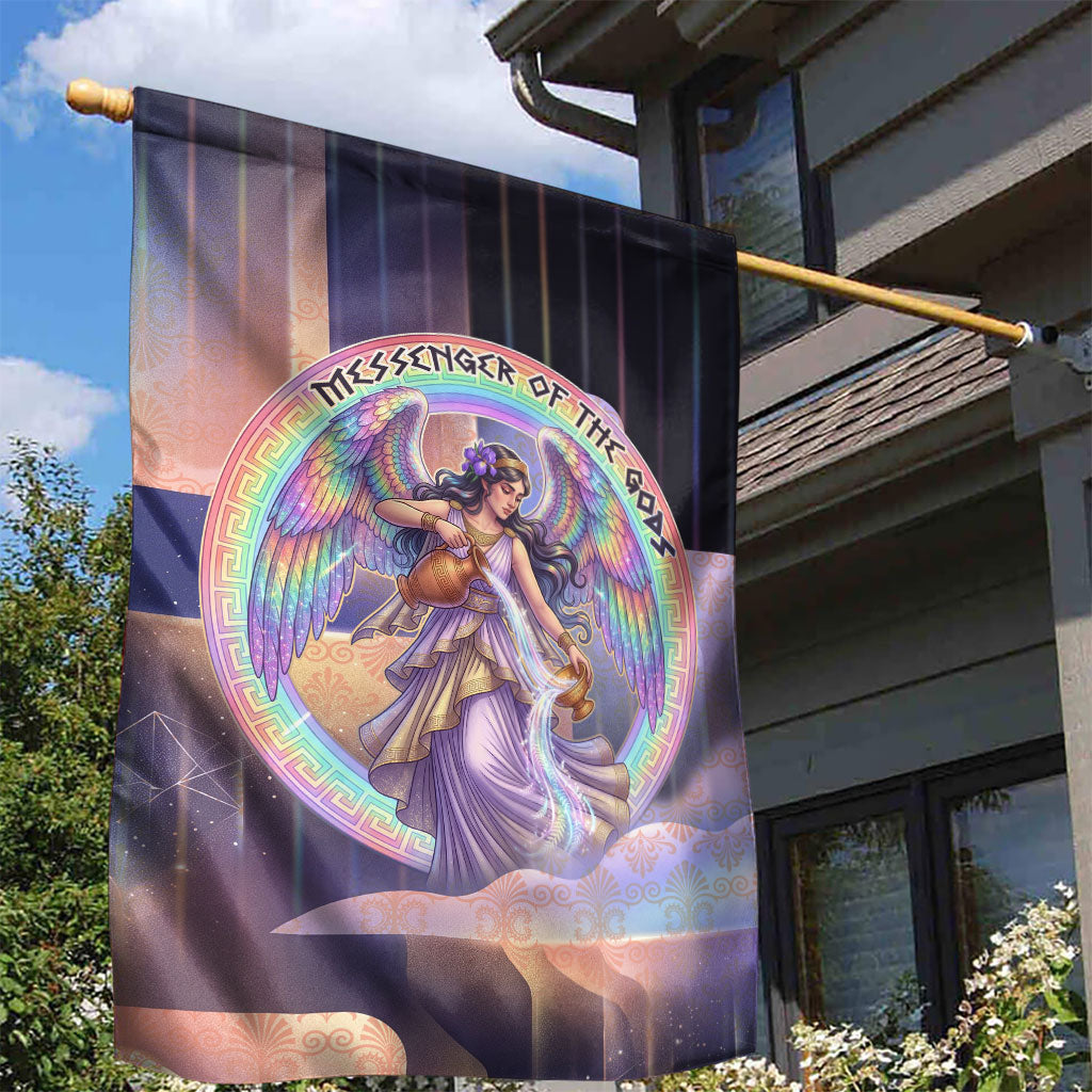 Iris Goddess Garden Flag Rainbow Winged Iris - Pitcher Lyre And Greek Key