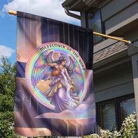 Iris Goddess Garden Flag Rainbow Winged Iris - Pitcher Lyre And Greek Key