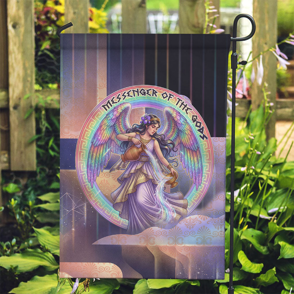 Iris Goddess Garden Flag Rainbow Winged Iris - Pitcher Lyre And Greek Key