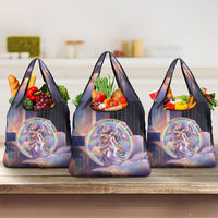 Iris Goddess Grocery Bag Rainbow Winged Iris - Pitcher Lyre And Greek Key