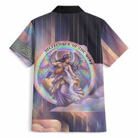 Iris Goddess Hawaiian Shirt Rainbow Winged Iris - Pitcher Lyre And Greek Key