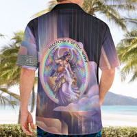 Iris Goddess Hawaiian Shirt Rainbow Winged Iris - Pitcher Lyre And Greek Key