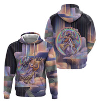 Iris Goddess Hoodie Rainbow Winged Iris - Pitcher Lyre And Greek Key