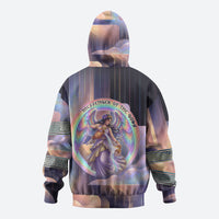 Iris Goddess Hoodie Rainbow Winged Iris - Pitcher Lyre And Greek Key
