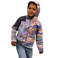 Iris Goddess Kid Hoodie Rainbow Winged Iris - Pitcher Lyre And Greek Key