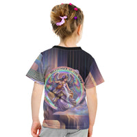 Iris Goddess Kid T Shirt Rainbow Winged Iris - Pitcher Lyre And Greek Key