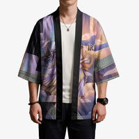 Iris Goddess Kimono Rainbow Winged Iris - Pitcher Lyre And Greek Key
