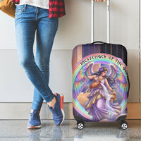 Iris Goddess Luggage Cover Rainbow Winged Iris - Pitcher Lyre And Greek Key