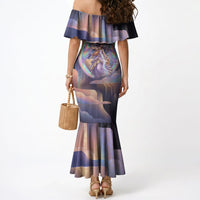 Iris Goddess Mermaid Dress Rainbow Winged Iris - Pitcher Lyre And Greek Key