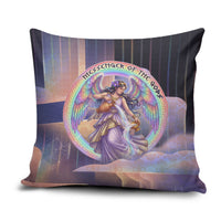 Iris Goddess Pillow Cover Rainbow Winged Iris - Pitcher Lyre And Greek Key