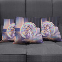 Iris Goddess Pillow Cover Rainbow Winged Iris - Pitcher Lyre And Greek Key
