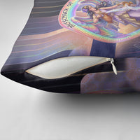 Iris Goddess Pillow Cover Rainbow Winged Iris - Pitcher Lyre And Greek Key