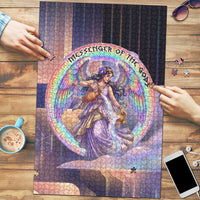 Iris Goddess Puzzle Rainbow Winged Iris - Pitcher Lyre And Greek Key
