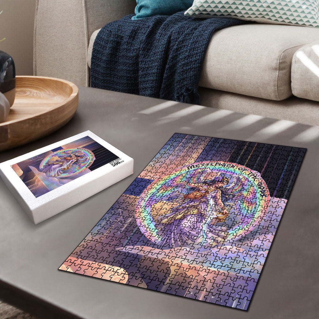 Iris Goddess Puzzle Rainbow Winged Iris - Pitcher Lyre And Greek Key