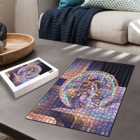 Iris Goddess Puzzle Rainbow Winged Iris - Pitcher Lyre And Greek Key