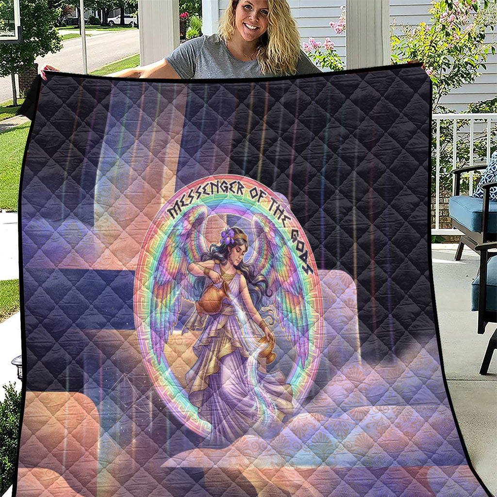 Iris Goddess Quilt Rainbow Winged Iris - Pitcher Lyre And Greek Key
