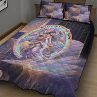 Iris Goddess Quilt Bed Set Rainbow Winged Iris - Pitcher Lyre And Greek Key