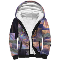Iris Goddess Sherpa Hoodie Rainbow Winged Iris - Pitcher Lyre And Greek Key