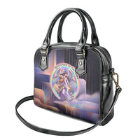 Iris Goddess Shoulder Handbag Rainbow Winged Iris - Pitcher Lyre And Greek Key