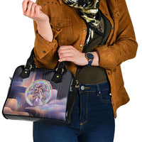 Iris Goddess Shoulder Handbag Rainbow Winged Iris - Pitcher Lyre And Greek Key