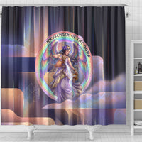 Iris Goddess Shower Curtain Rainbow Winged Iris - Pitcher Lyre And Greek Key