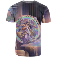Iris Goddess T Shirt Rainbow Winged Iris - Pitcher Lyre And Greek Key
