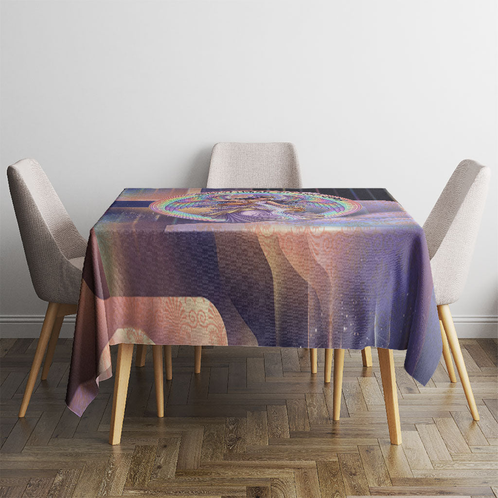 Iris Goddess Tablecloth Rainbow Winged Iris - Pitcher Lyre And Greek Key