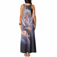 Iris Goddess Tank Maxi Dress Rainbow Winged Iris - Pitcher Lyre And Greek Key
