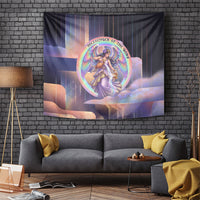 Iris Goddess Tapestry Rainbow Winged Iris - Pitcher Lyre And Greek Key
