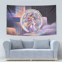 Iris Goddess Tapestry Rainbow Winged Iris - Pitcher Lyre And Greek Key