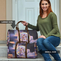 Iris Goddess Travel Bag Rainbow Winged Iris - Pitcher Lyre And Greek Key