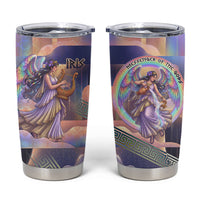 Iris Goddess Tumbler Cup Rainbow Winged Iris - Pitcher Lyre And Greek Key