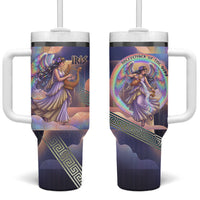 Iris Goddess Tumbler With Handle Rainbow Winged Iris - Pitcher Lyre And Greek Key