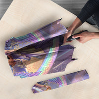Iris Goddess Umbrella Rainbow Winged Iris - Pitcher Lyre And Greek Key