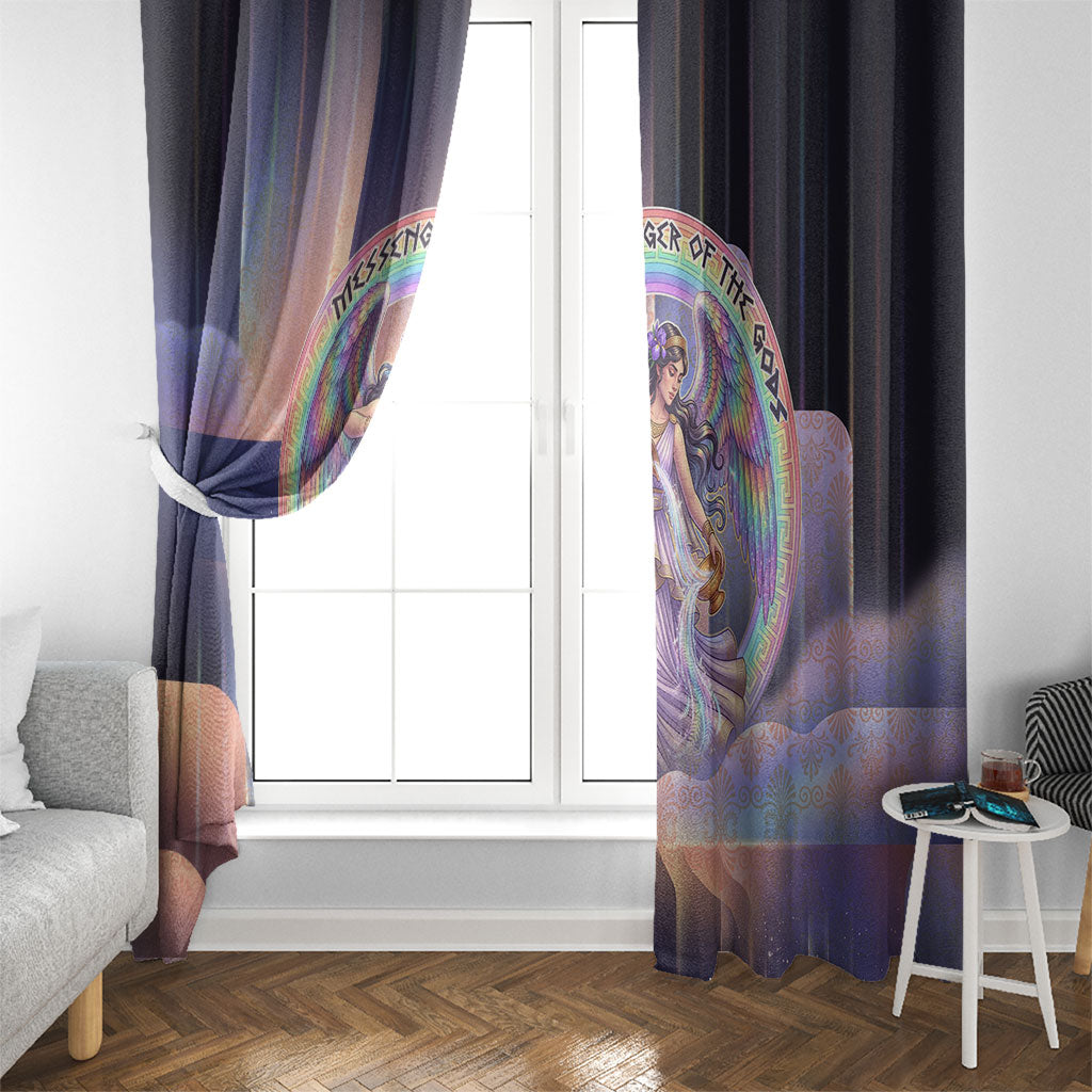 Iris Goddess Window Curtain Rainbow Winged Iris - Pitcher Lyre And Greek Key