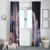 Iris Goddess Window Curtain Rainbow Winged Iris - Pitcher Lyre And Greek Key