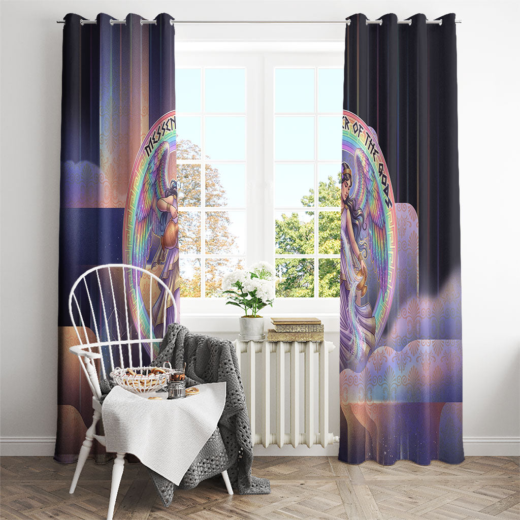 Iris Goddess Window Curtain Rainbow Winged Iris - Pitcher Lyre And Greek Key