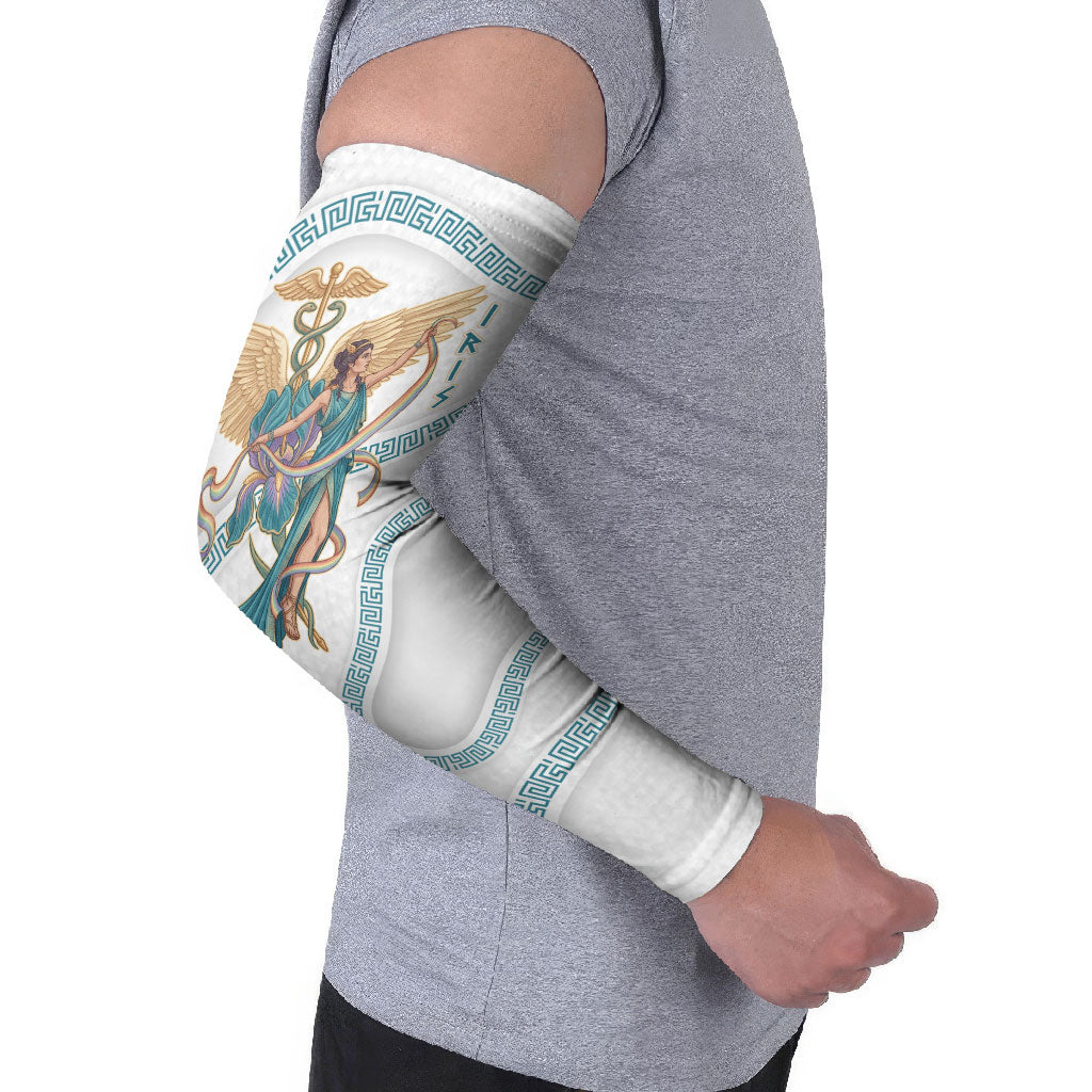 Iris Goddess Arm Sleeves Winged Iris Caduceus Staff Rainbow Ribbon Greek Key