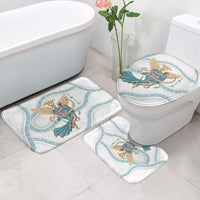 Iris Goddess Bathroom Set Winged Iris Caduceus Staff Rainbow Ribbon Greek Key