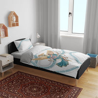 Iris Goddess Bedding Set Winged Iris Caduceus Staff Rainbow Ribbon Greek Key