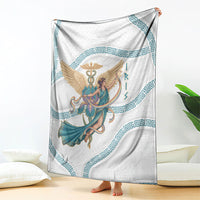 Iris Goddess Blanket Winged Iris Caduceus Staff Rainbow Ribbon Greek Key