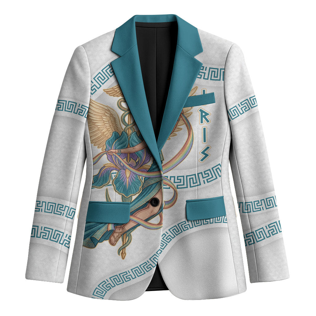 Iris Goddess Blazer Winged Iris Caduceus Staff Rainbow Ribbon Greek Key