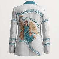 Iris Goddess Blazer Winged Iris Caduceus Staff Rainbow Ribbon Greek Key