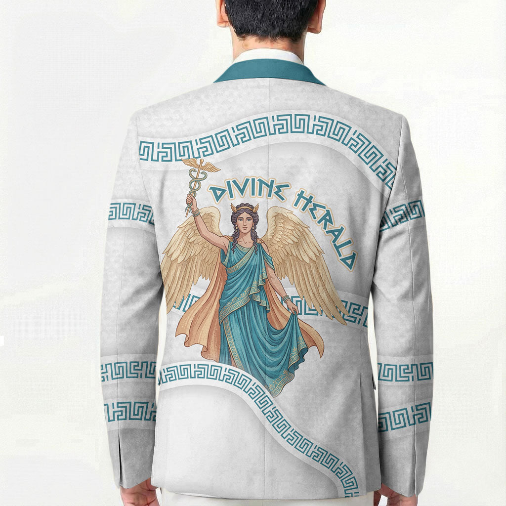 Iris Goddess Blazer Winged Iris Caduceus Staff Rainbow Ribbon Greek Key